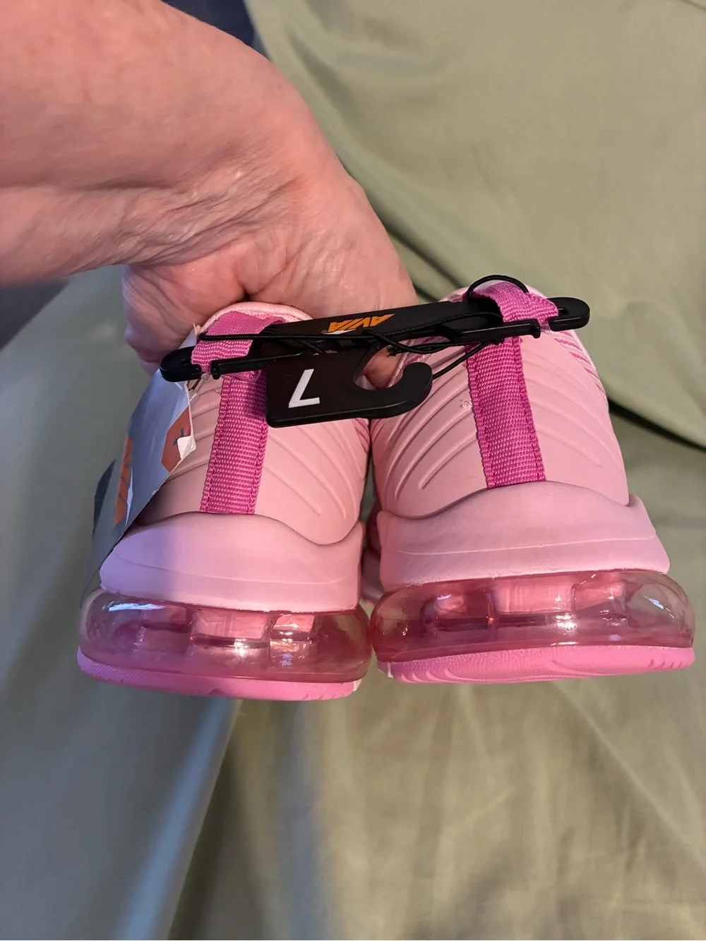 Avis Pink Knit Running Sneakers